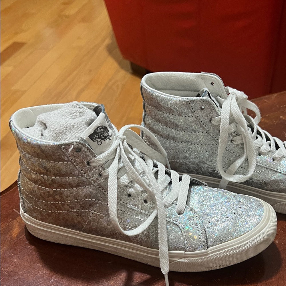 Vans Women's Glittery Silver High-Tops